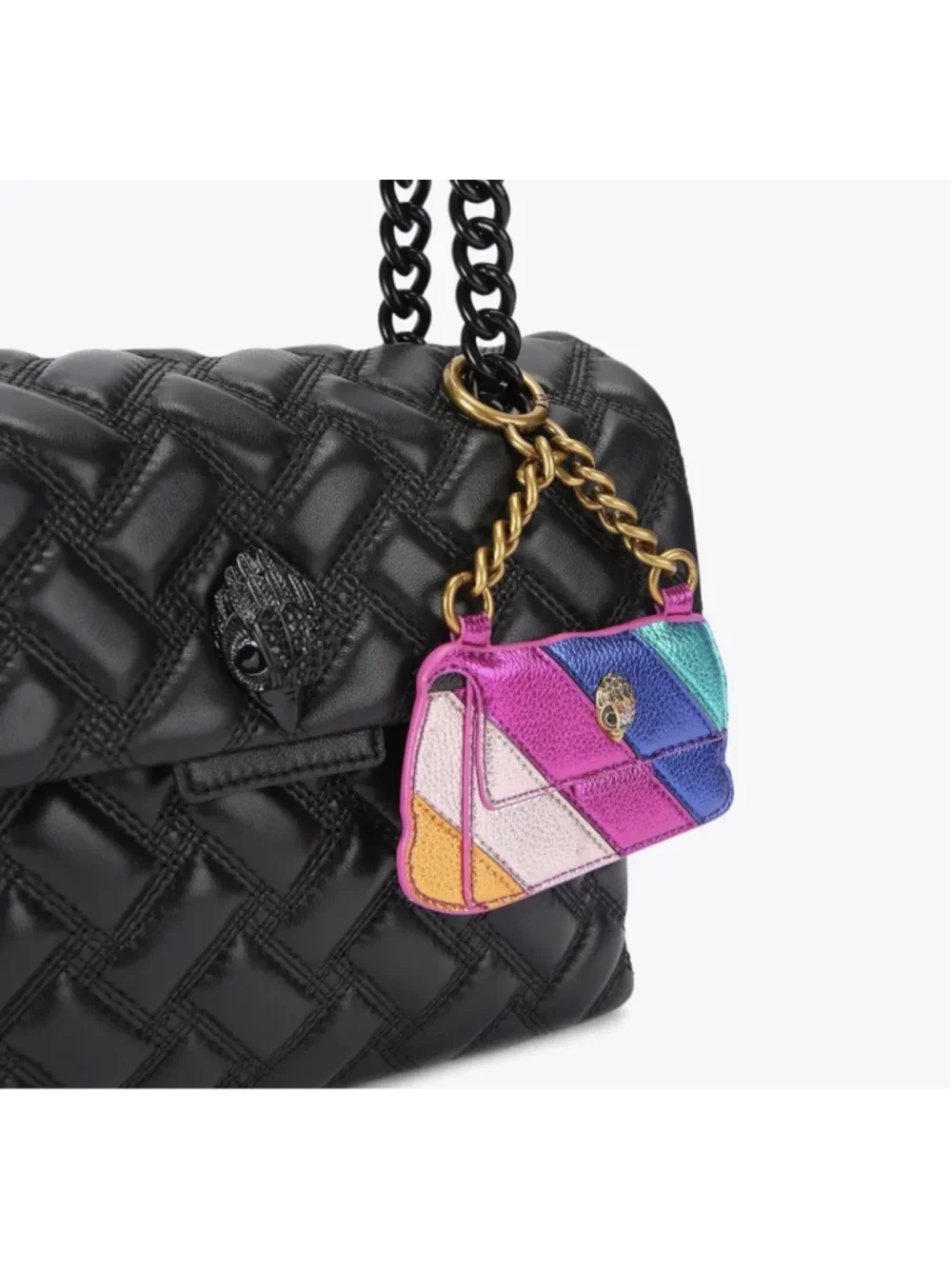 Kurt Geiger London Kensington Rainbow Key Ring Bag Charm Eagle NWT - Picture 7 of 11